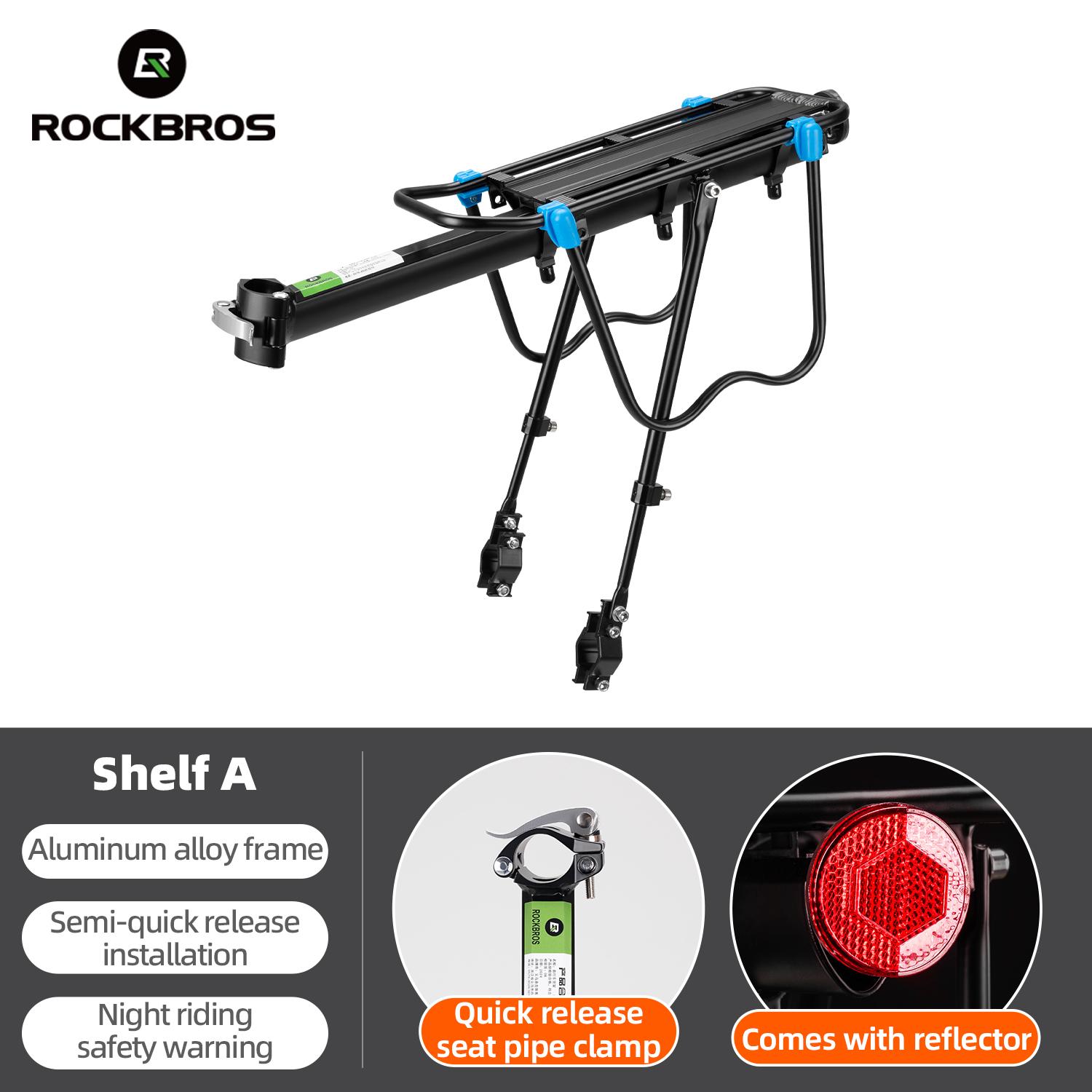 ROCKBROS Bike Rack Aluminum Alloy MTB Bike Bicycle Carrier Holder Luggage Rack Trunk Detachable Bike Rear Shelf Racks Holder Regular A