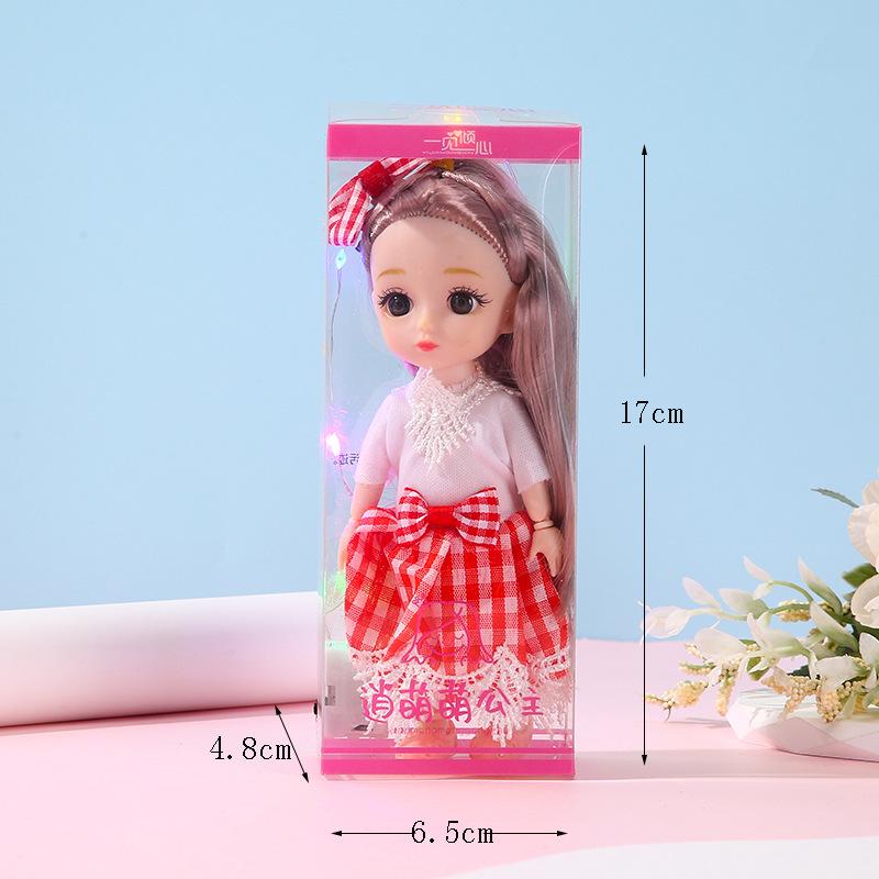 Color Light Doll Xiao Mengmeng Traje de Princesa Vestido de Niña Vestir 13 Articulaciones Muñeca de 6 Pulgadas Juguete Casa de Juego
