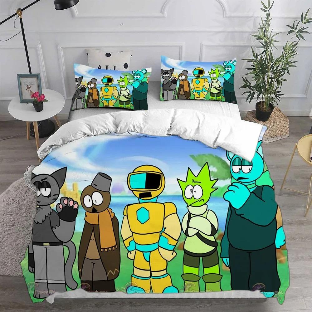 New 3d Print Game Sprunki Bedding Sets Bed Cover Comforter Duvet Cover Pillow Case 2-3 Pieces Sets Kids Adult Bedroom Decoration