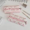 Floral Lace Quilted Pencil Case: Large Capacity, Portable Stationery Bag for Girls