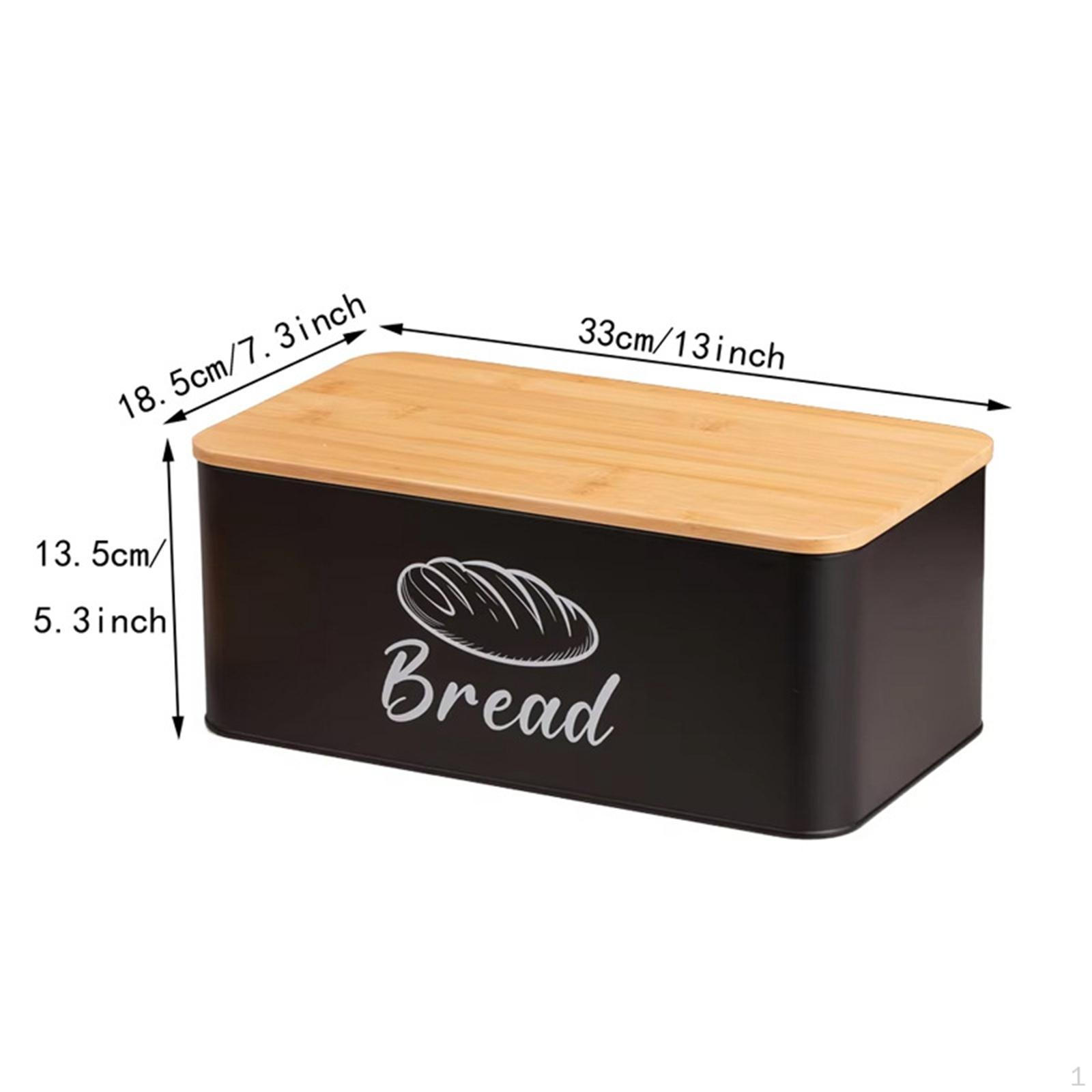 

Bread Box Bin Multipurpose Single Layer Gifts Storage Container with Bamboo Lid for Bakery чорний