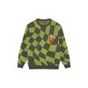 Li Ning Badfive Woven Long Sleeve Crew Neck Checkered Sweater Men Sweater Military-Green Fresh-Moss-Green AMBS149-1