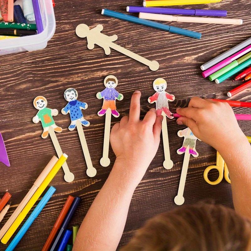 Wooden Craft Sticks | Humanoid Shape, Unisex Arts & Crafts Supplies for Classroom, Home Decor, and Creative Projects