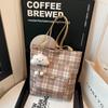 Small Fresh Bag Vintage Plaid Shoulder Bag Women's Work Handbag Pastoral Bag Women