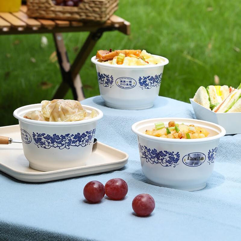 Meiliya Disposable Blue & White Porcelain Takeout Containers
