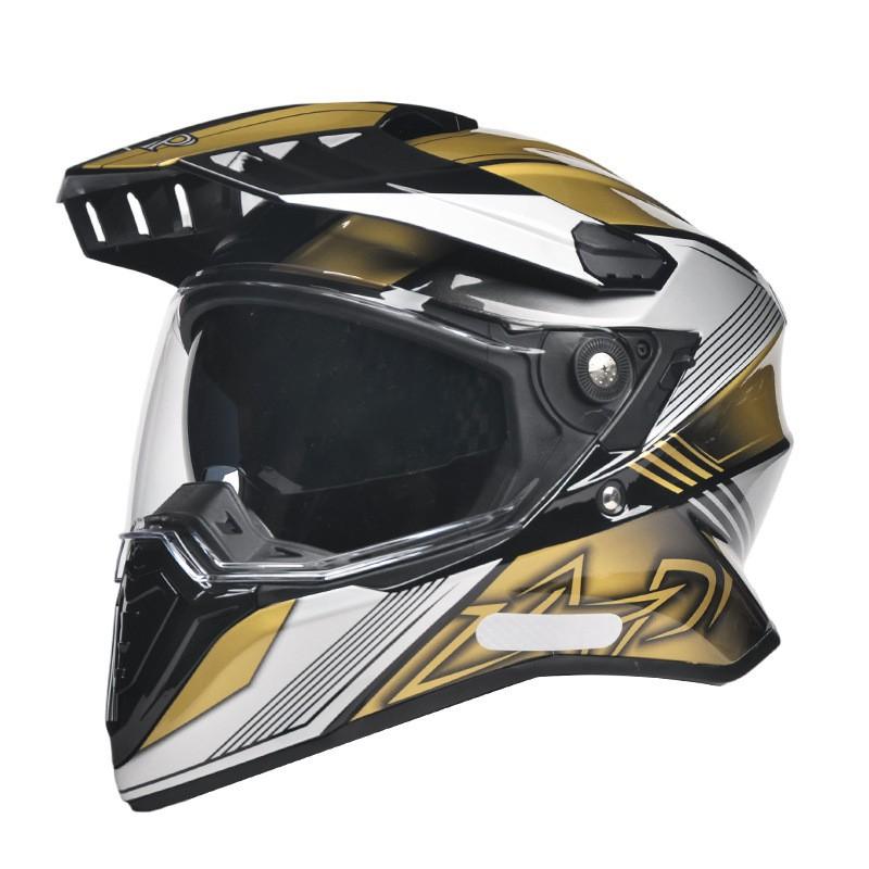 Full Face Motorcycle Helmet Touring Off-Road All Season Riding With Dual Visors ABS Shell Men Women