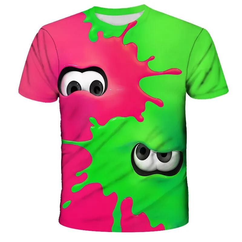 Anime Graffiti Game 3D Print T-Shirt Men’s Fashion Loose Short Sleeve Harajuku Style Top