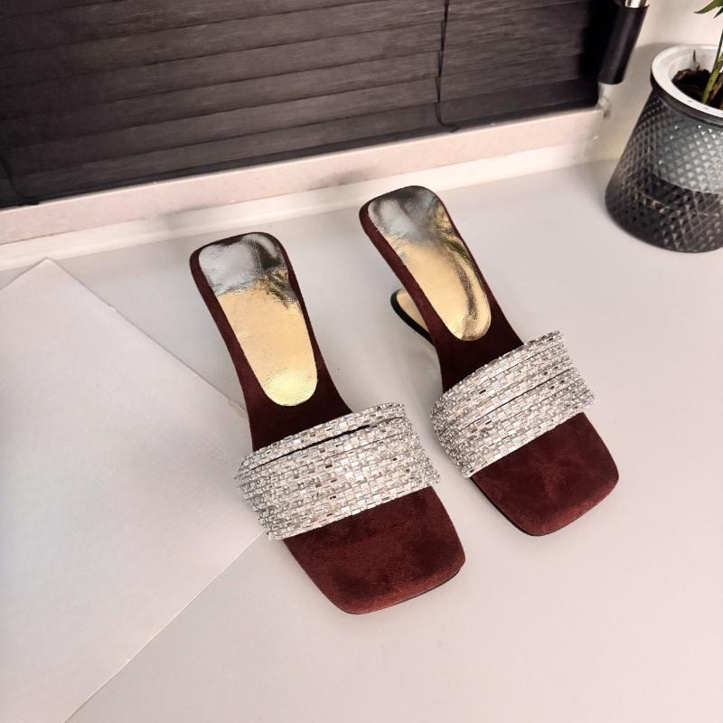 Kristallabsatz Pantoffeln Damen Elegante Absatzschuhe Frau Sandalen Sommer 2026 Party Luxus Slides Neuer Trend Elegant Mujer Zapatos
