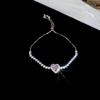 Peach Heart Love Bracelet Women's Fashion Temperament Zircon Bracelet Light Luxury Link Chain Bracelets Wristband Jewelry K-