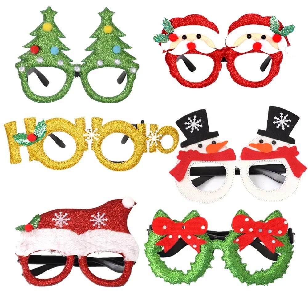 Christmas Glasses Plastic Decorative Glasses Kid Xmax Party Costume Accessory Photo Props Christmas Decoration  Navidad Gift