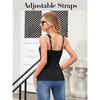 CHARMLEAKS Women's V Neck Tank Tops with Built In Bras Summer Scallop Trim Camisole Top Basic Undershirt