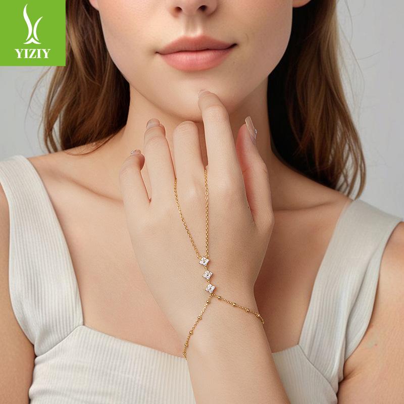 Grenzüberschreitendes 925er Sterlingsilber Armband Ring Integrierte Kette, Modisches und Elegantes High-End Armband Damen