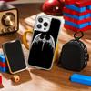 Demon Cool Hip-hop Pattern Design Phone Case for iPhone 16 15 14 13 12 11 Pro Max Sheepskin Silver-edged Protective Case