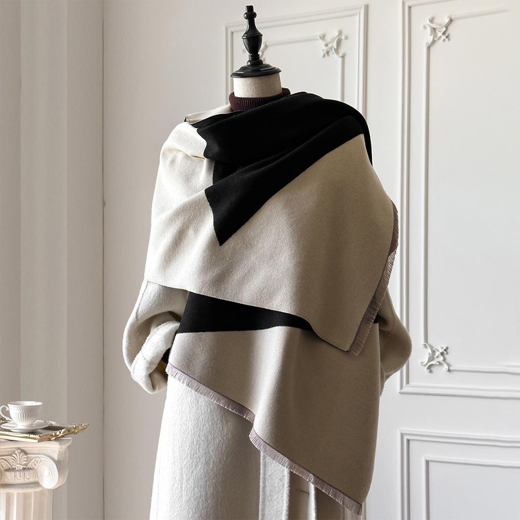 Ladies' Scarf With High-end Feel, Plaid Shawl, Versatile Tassel Scarf