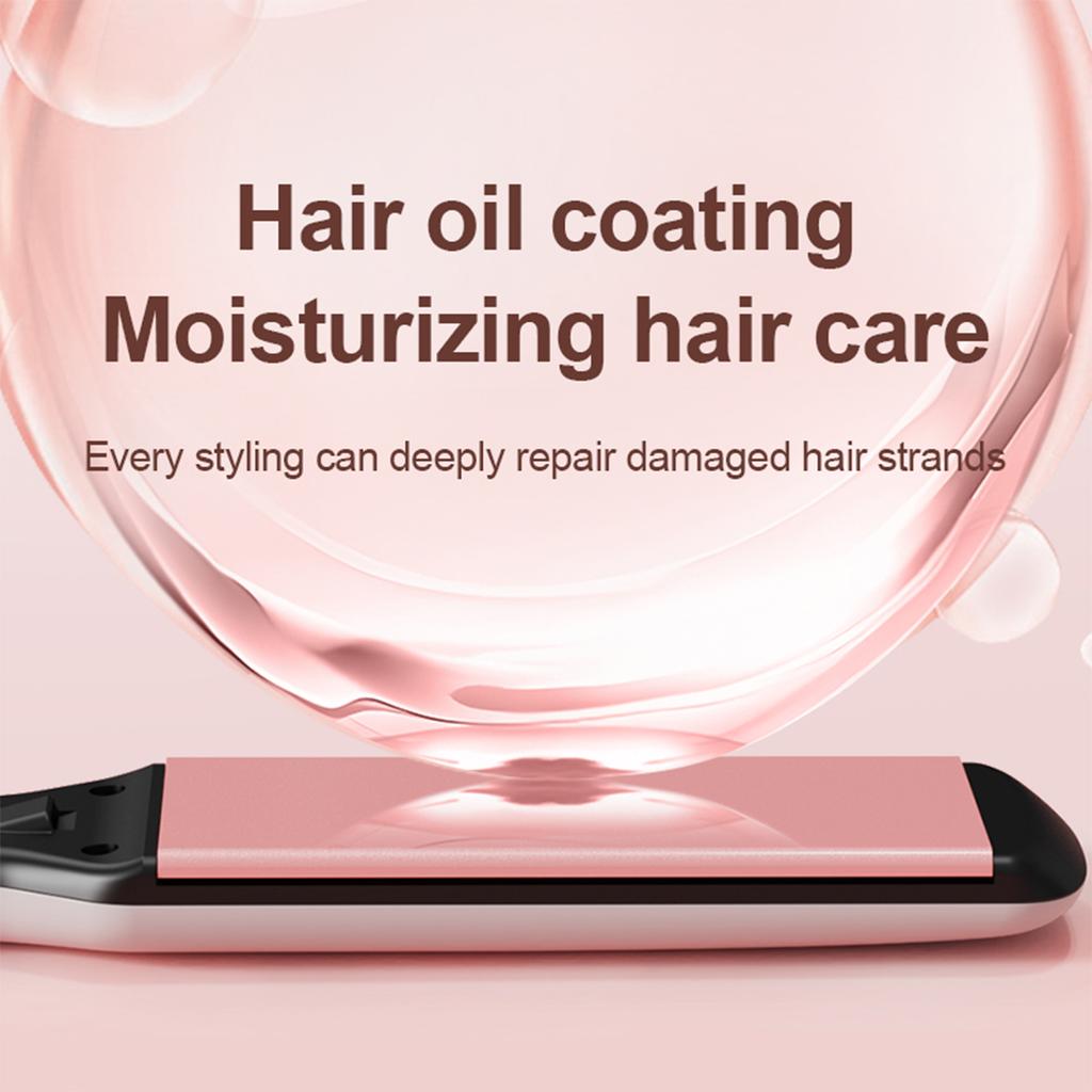 1/60W Fast Heating Hair Straightener With Oil Coating Wide Plates For Smooth Styling Frizzy Hair Care PTC Tech
