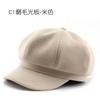 Hat autumn and winter polished solid color light board painter hat outdoor travel warmth sunscreen sunshade octagonal hat