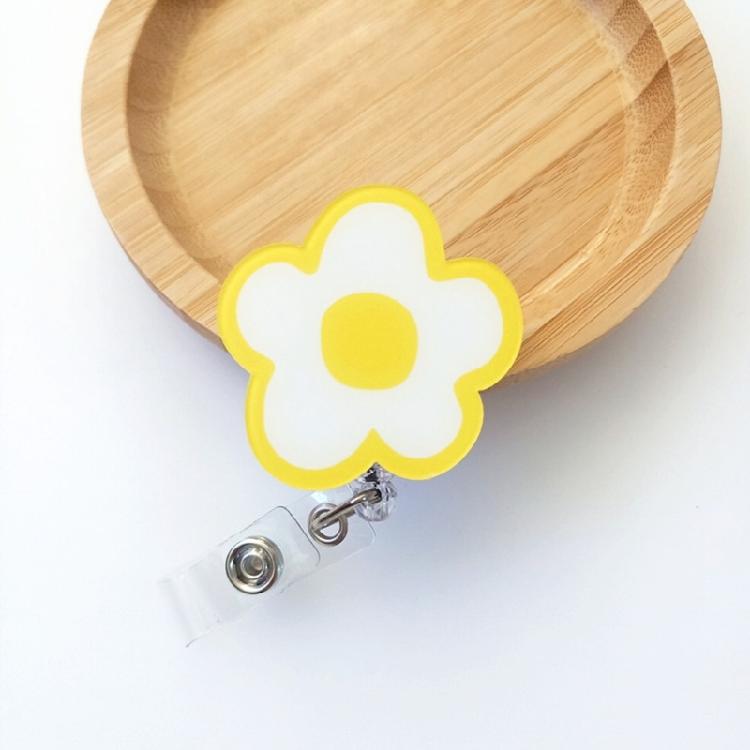 Flexible Rotating Card Holder With Vibrant Fashionable Petal Design Acrylic Construction And Adjustable Cord Length