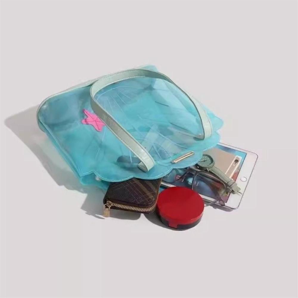 Прозрачная синяя сумка-кошелек для женщин — фото 5