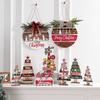 Creative Christmas Tree Desktop Decoration Wooden Letter Christmas Signs Plaque DIY Craft Santa Claus Tabletop Sign Home Decor