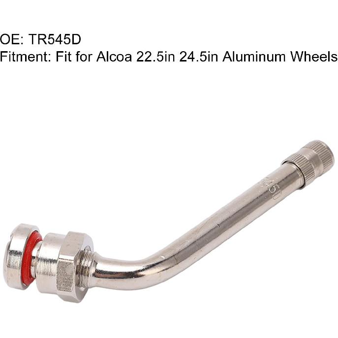 TR545D Truck Valve Stem - (Pack Of 10) 60 Degree Bend Valve Stem, Truck Tire Valve Stems Compatible With Alcoa Aluminum Wheels (22.5" And 24.5")