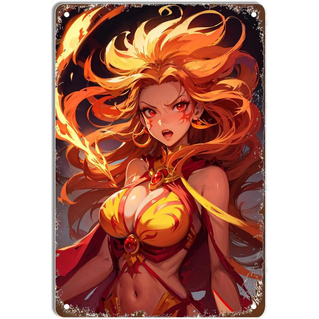 Fox Anime Pinup Girls Metal Tin Signs Wall Decoration Plaque Vintage Poster Iron Painting for Man Cave Home Cafe Garden Club Bar