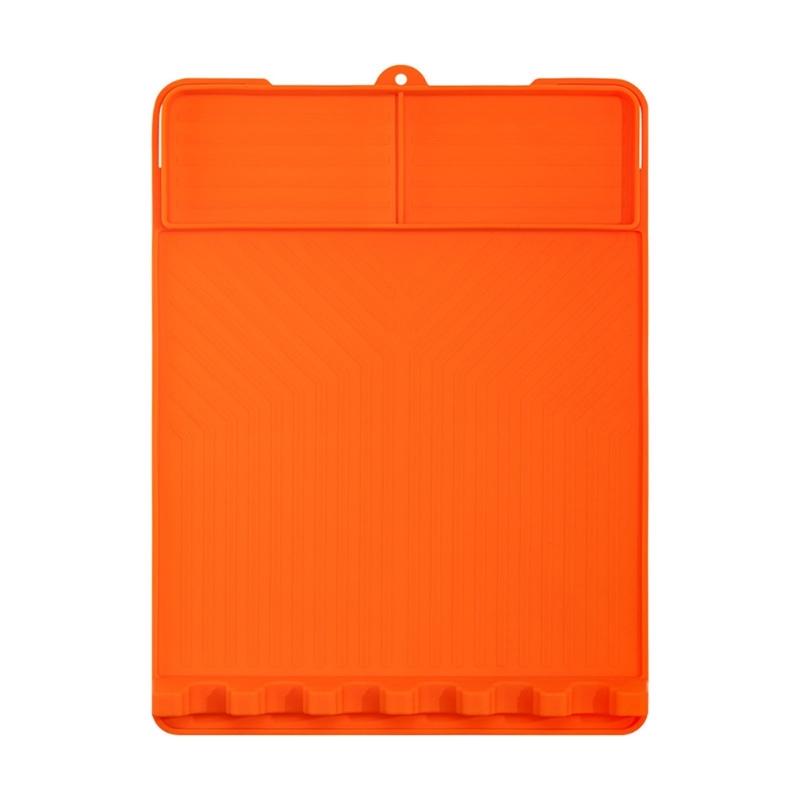 Outdoor Barbecue Shelf Pad for Serving Changes, Flexible BBQ Side Pad with Split Bays, Spill Lip and Rest Cuts
