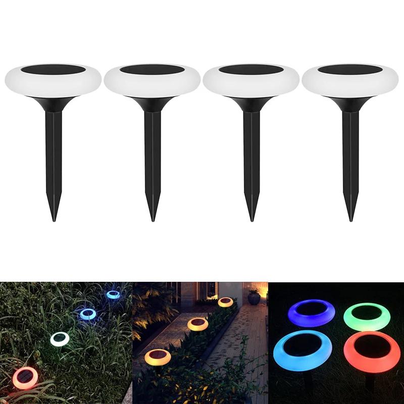 Solar Led Garden Lights Colorful Solar Ground Lights Waterproof Landscape PathWay Floor Lamp Outdoor Decoration Lighting Lantern