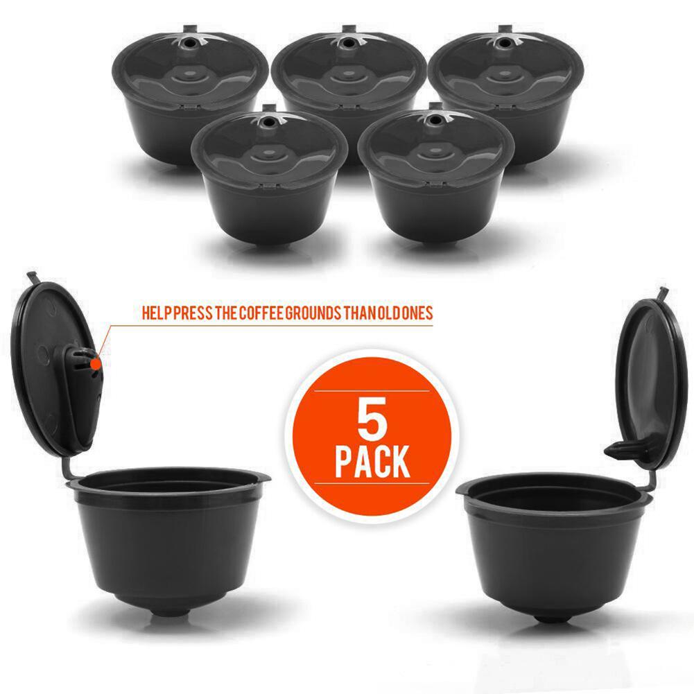 Coffee Capsules Filter Cup Refillable Coffee Dripper Tea Baskets (Black)