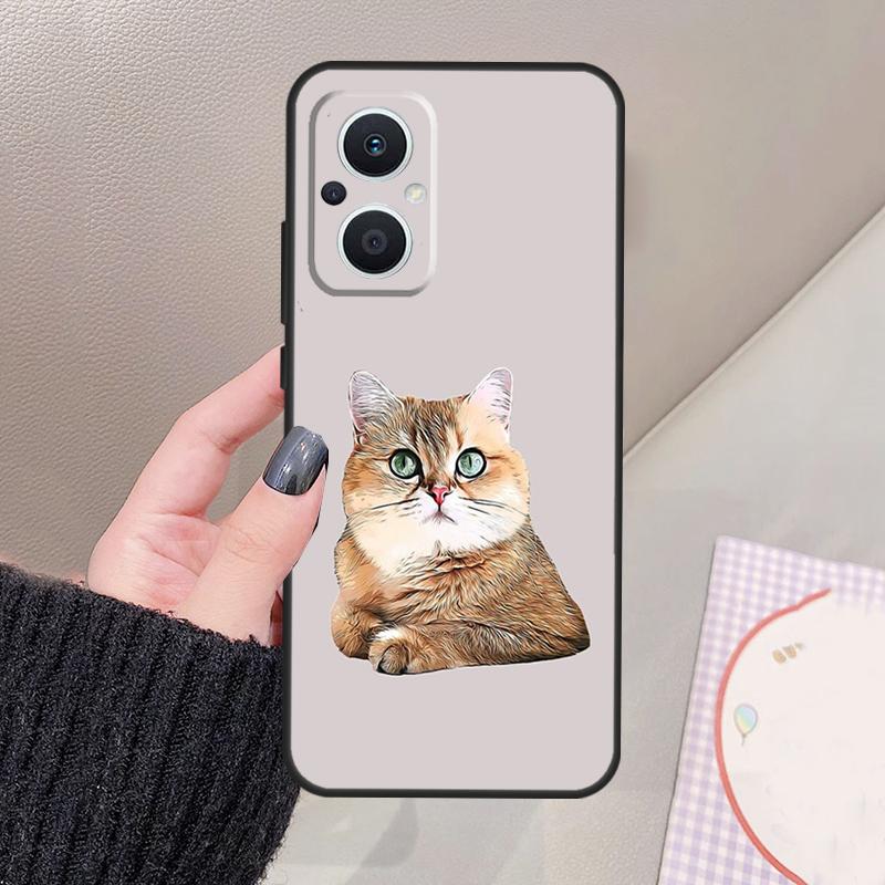 British Shorthair Cat Funda For OPPO Reno 12 14 13 11 10 Pro 11F 12F 13F 14F 7 8 Lite OPPO Find X6 X5 X8 X9 Pro Case