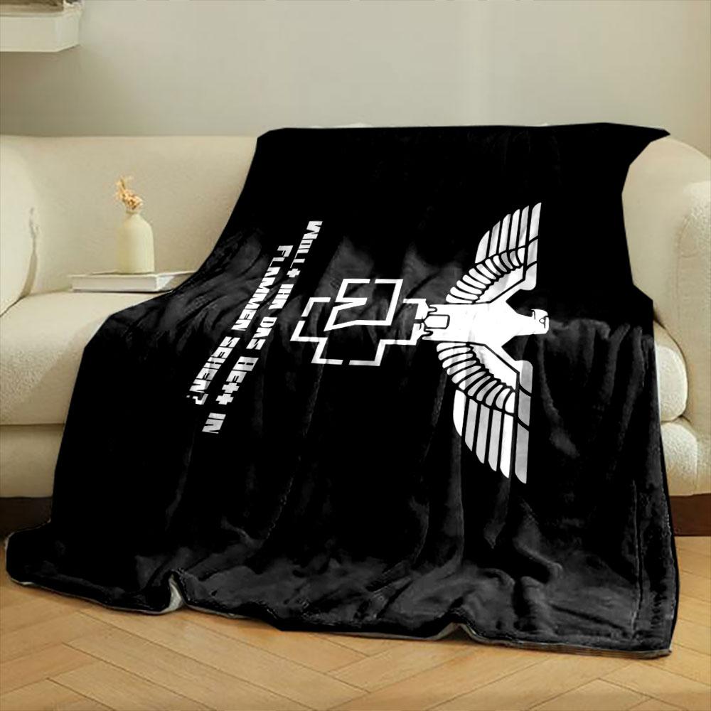 Rammstein Eagle Blanket Rammstein+RammsteinEagleBlanketJoom+ Bedroom Blanket for Livingroom Couch Lunch Break Soft Throw for Friend's Festival Gift