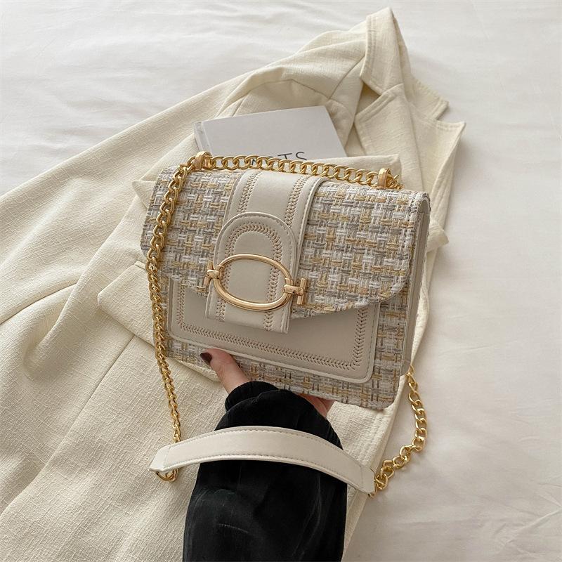 

Модная сумка-мессенджер красивая маленькая квадратная сумка нишевый дизайн женская сумка новая трендовая цепочка сумка через плечо белый