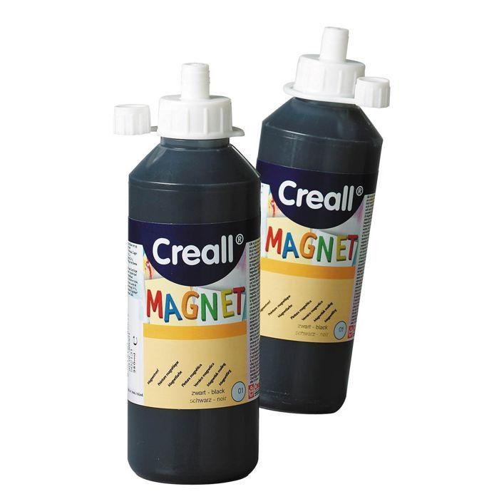 Peinture magnétique - CREALL - 500 ml - Acrylique - Noir - 2 bouteilles de 250 ml