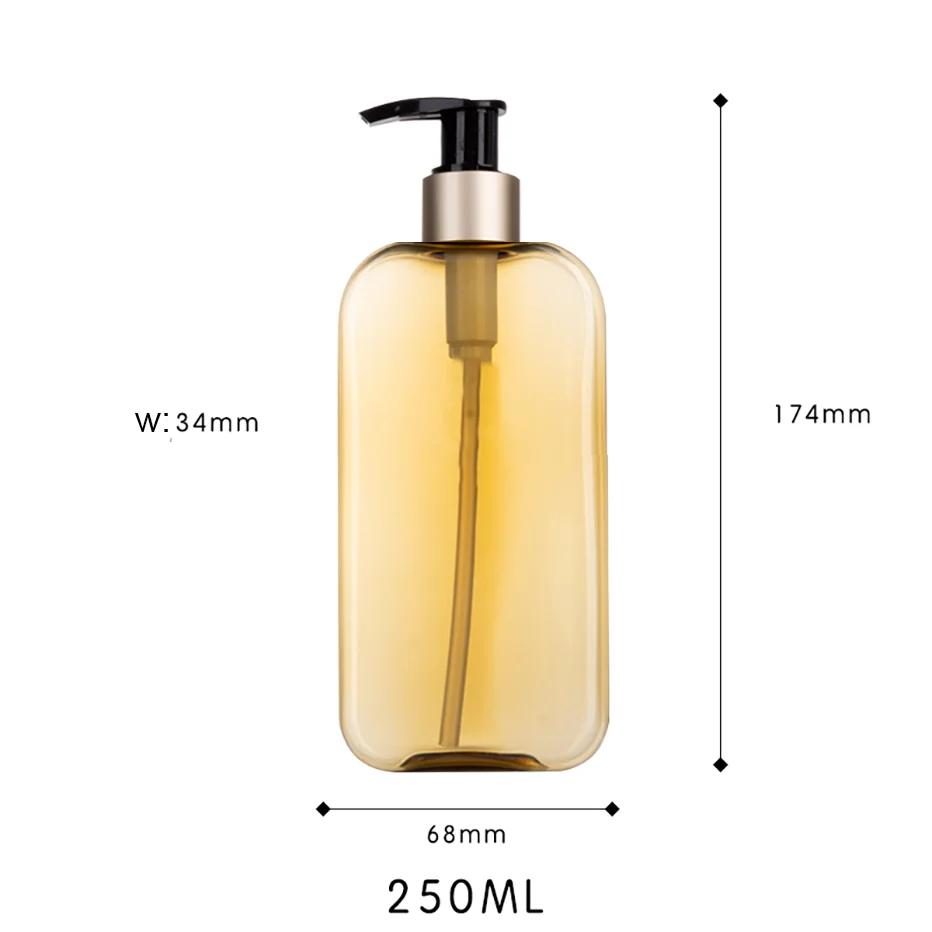 Square Shape Soap Refillable Bottles Hand Press Empty Travel Portable Dispenser Oil Shower Gel Lotion Storage Bottle