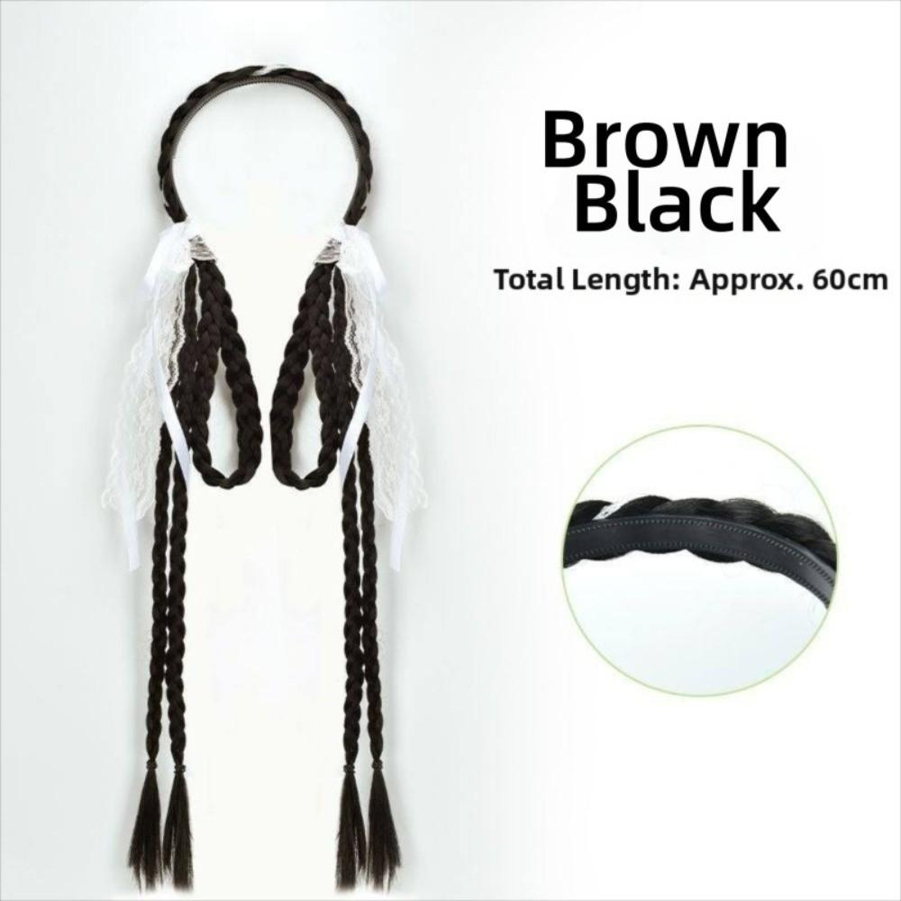 Synthetic Bunny Ear Headband Ponytail Ballet Style Long Pony Tail Hairpieces  Cosplay