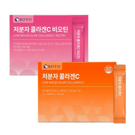 

BOTO Low Molecular Collagen Vitamin C - 90 стіків (2 варіанти) #Collagen C 30 Sticks + Biotin 30 Sticks