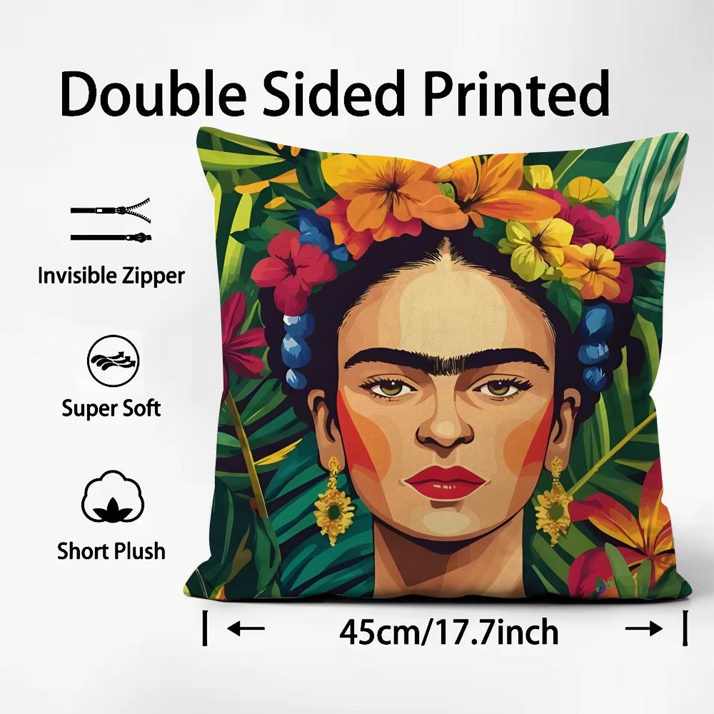 

FFridas Painting Art Fashion Cushion Cover Plush Fabric Soft DoubleSided Printed Sofa Warm Winter Home Child Gift Pillow Case 30x30cm