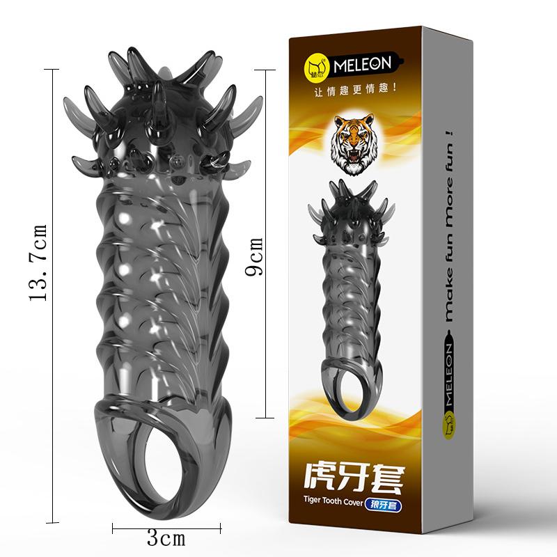 MELEON Soft Elastic Penis Extension Sleeve Delayed Ejaculation Condoms Cock Extender Increase Dick Sleeves Adult Sex Toys For Men