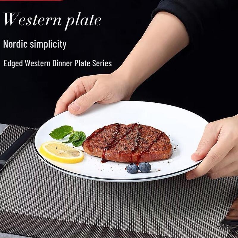Nordic Ceramic Shallow Dinner Plates (Set of 3)