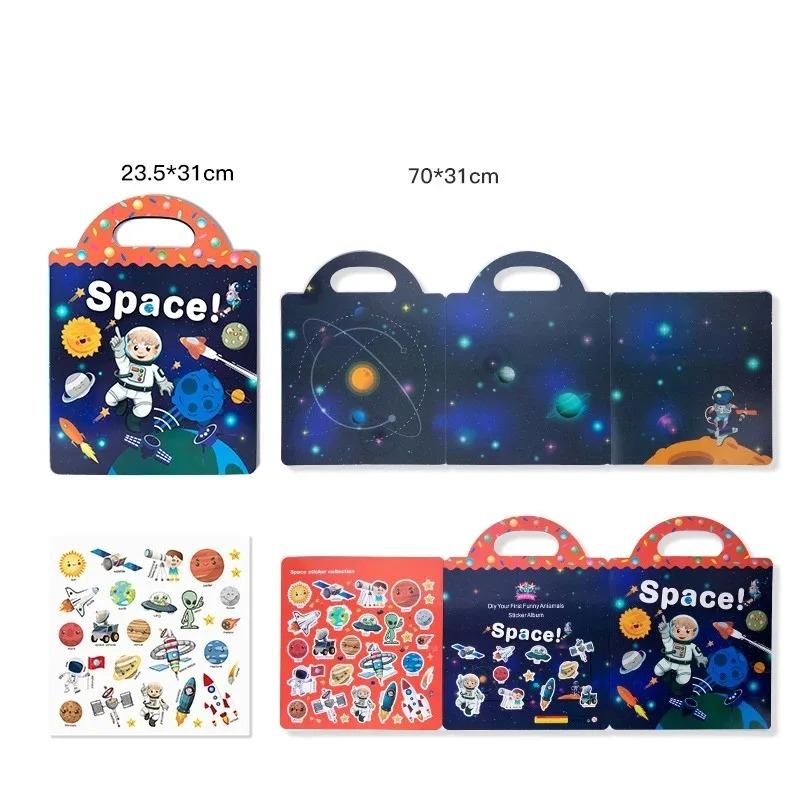 Herbruikbaar Cartoon Stickerboek voor Kinderen Meerdere Scènes DIY Puzzelspel Educatief Leren Klassiek Speelgoed voor Leeftijd 2-4 Cadeaus