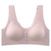 New seamless front buckle underwear women's fixed cup large elastic vest type large size steel rimless bra