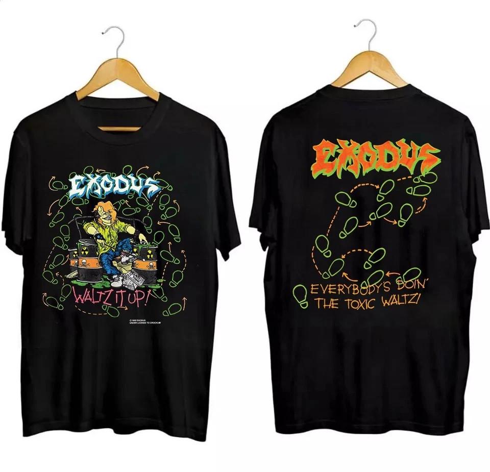 EXODUS Rock 1989 Metal Tour, 2 Sided, 80s Vintage 100% Cotton Shirt S-5XL BLACK M