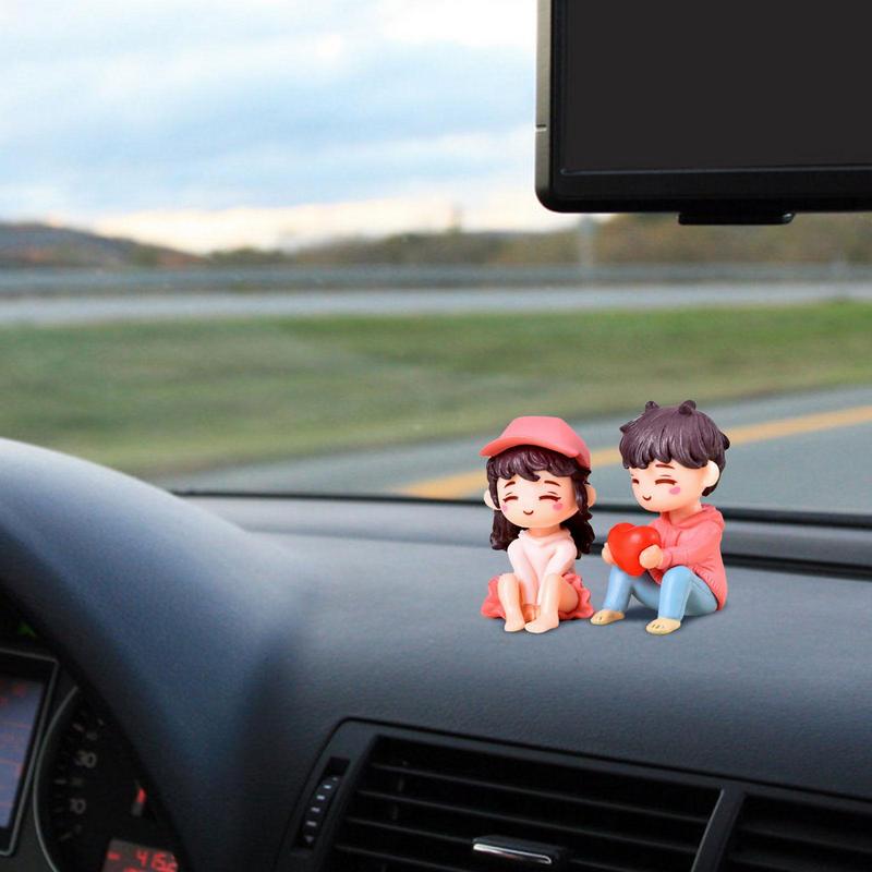 Creative Couple Figures Girl Boy Heart Sweety Lovers Couple Ornament For Figurines Miniature Home Decoration