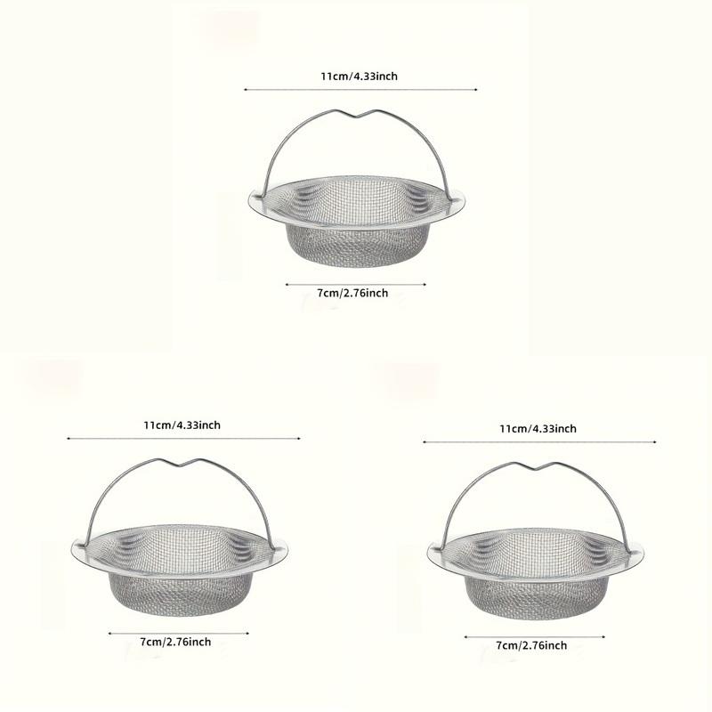 201 Stainless Steel Sink Filter with Handle Rust-proof and Mesh Filter, Suitable for Kitchen and Bathroom Sinks