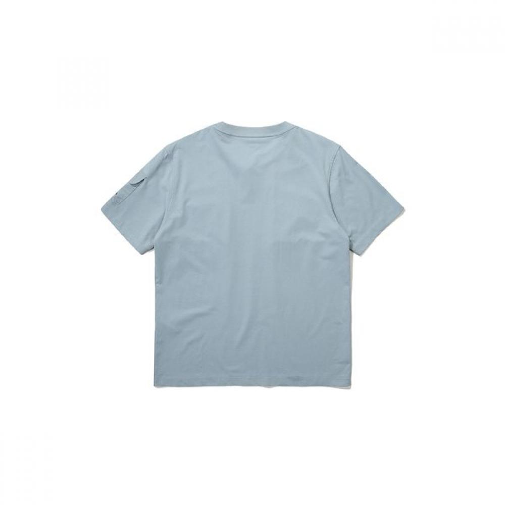 Woven PaTch PockeT ShorT Sleeve T shirT  Blue 