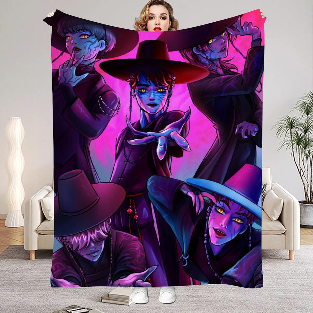 Punk Huntrix Blankets K pop Demon Hunters Zoey Rumi Mira Soft Warm Throw Blanket Kids Living Room Couch Sofa Bed Christmas Gifts