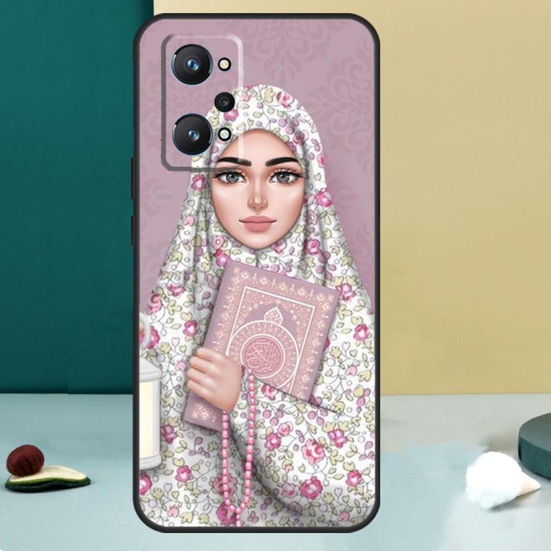 Muslim Islamic Gril Eyes Hijab For Realme 11 10 12 13 14 Pro Plus GT 7 6 5 Pro GT 6T C67 C61 C53 C51 C21Y C25S C75 C55 Case
