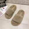 Thick Bottom Fur Slippers for Autumn and Winter, Rabbit Fur for Home and Outdoor Wear, Warm Plush Slippers