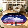 Neon Genesis Evangelion Personalized Round Rug Support Custom Name, Soft Home Decor Mat