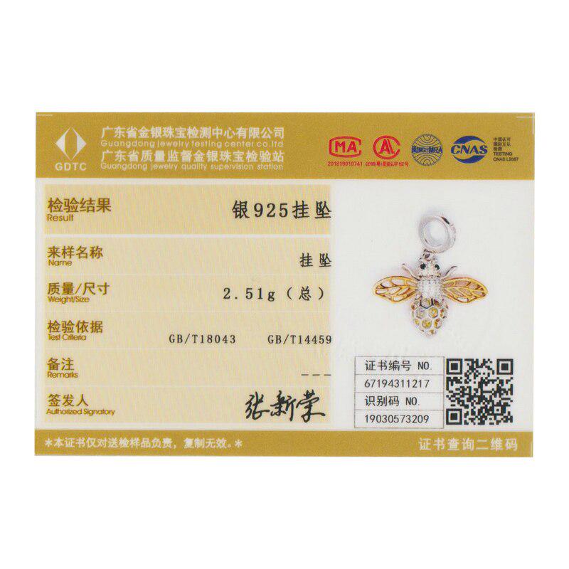 Pandantiv cu insecte autentice BAMOER, din argint 925, fluture, albină, brățară potrivită cu design original de marcă