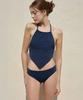 VIKINI VENDER Louis Scarf Halterneck Bikini Skirt Set 3Pcs - Navy